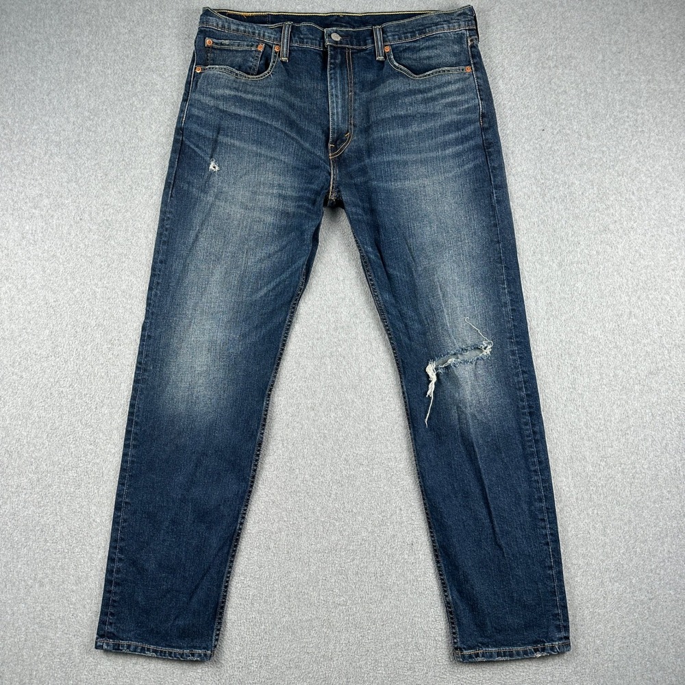 Levi's Jeans Mens 36 502 Regular Taper Blue Distressed Tapered Leg